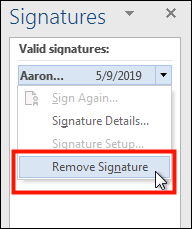 Remove Signature