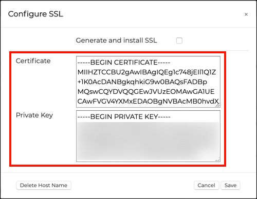 Manually configure SSL