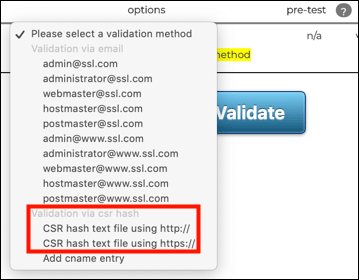 csr hash text file options