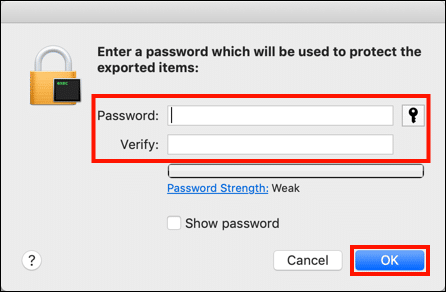 Create PFX password