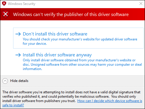 An OV certificate may be used to sign drivers for versions of Windows before Windows 10.