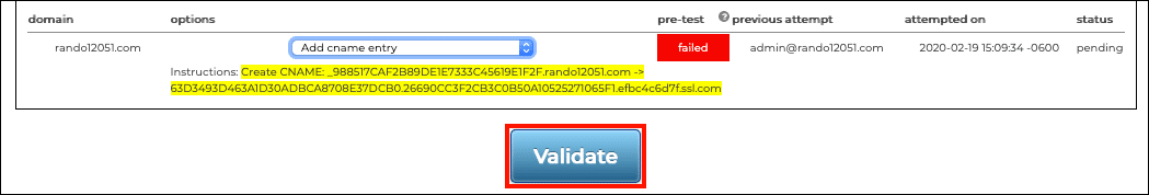 domain validation check