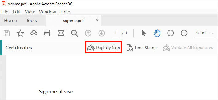 adobe reader signature
