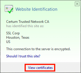 View certificates