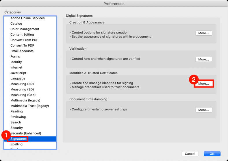 mac certificate trust settings pin