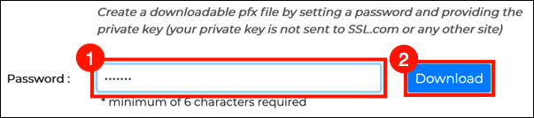 create password and download PFX