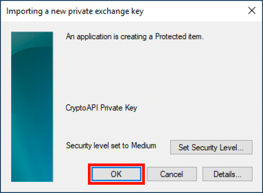 Importing a new private exchange key