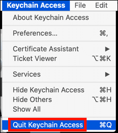 Quit Keychain Access
