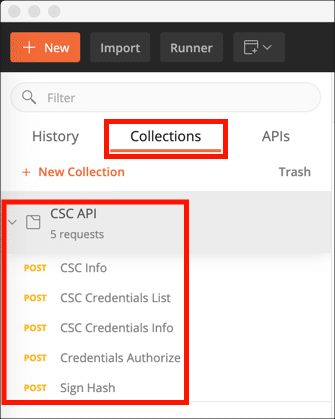 CSC API Collection