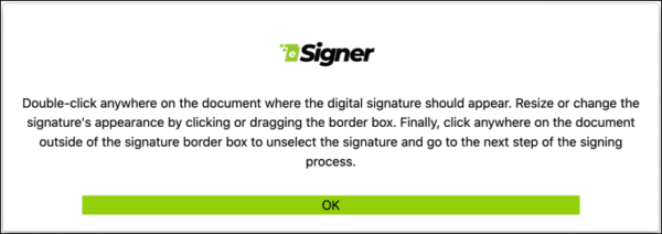 signature instructions