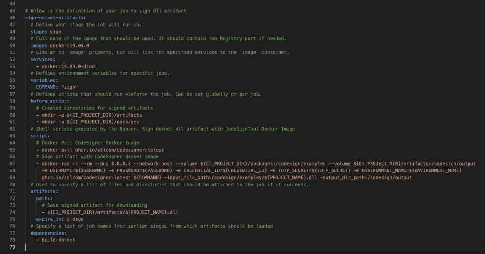 Cloud Code Signing Integration with GitLab CI
